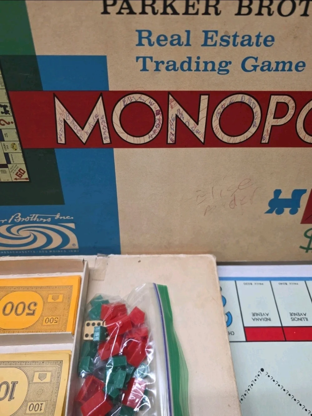Parker Brothers Monopoly Board Game – Classic Edition (Beige/Red/Green)